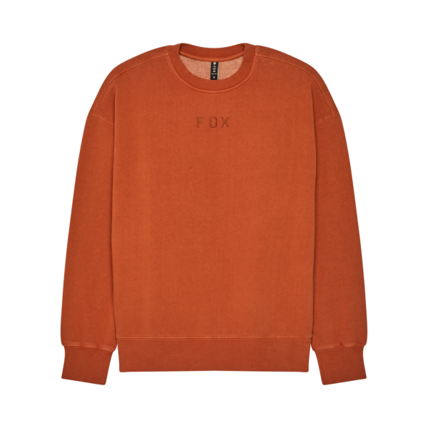 Fox Racing Wordmark Oversized Fleece Crew, cognac, L