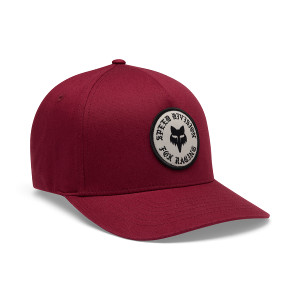 Fox Racing Badge Flexfit Hat, cabernet